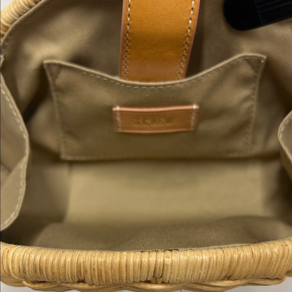 J. Crew Woven Half-Moon Straw Clutch in Tan, Coral, Teal, Navy - Picture 7 of 15